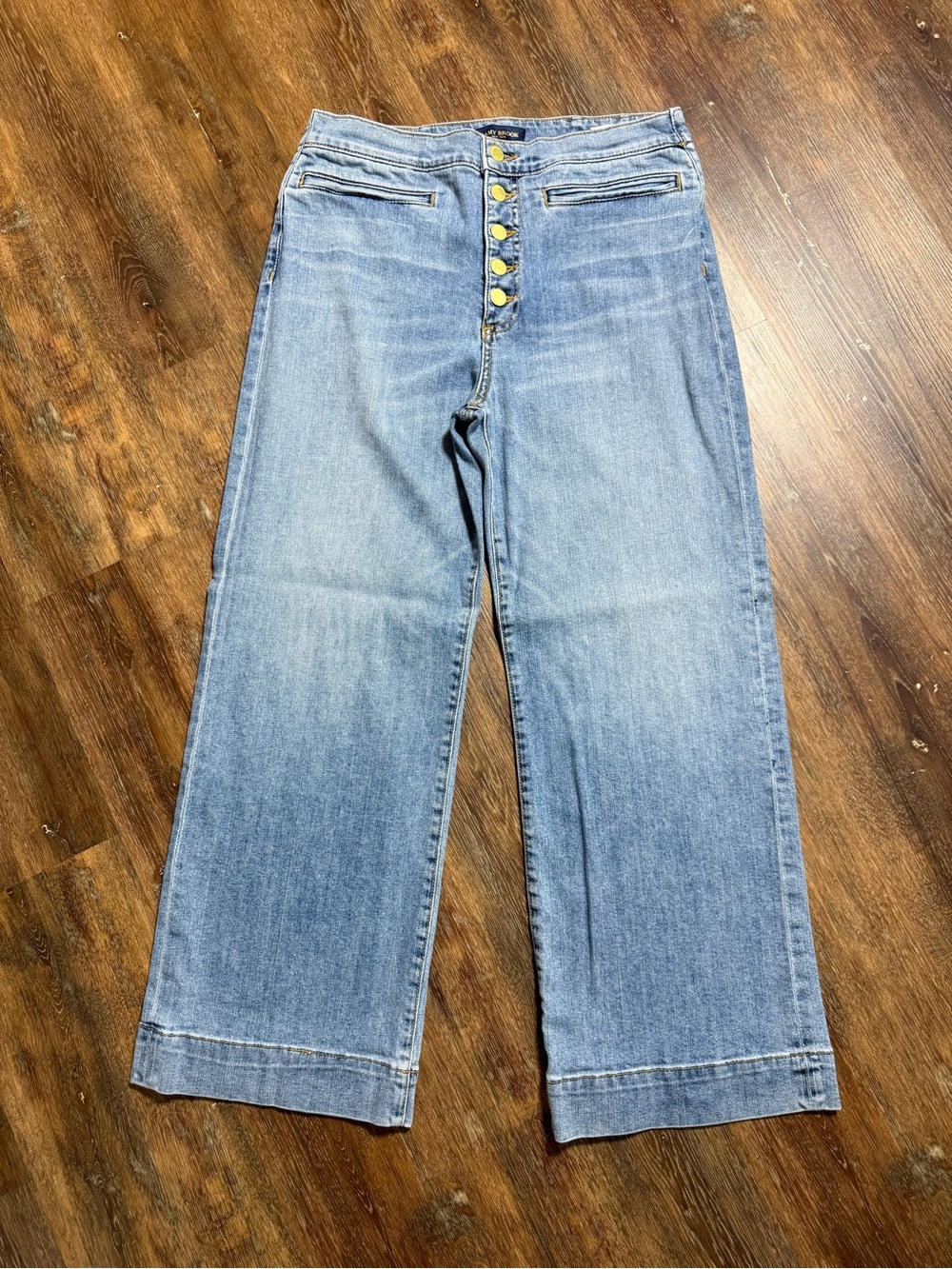 Ramy Brook | High Rise Wide Leg Cropped Jeans Button Fly Jeans | Blue | Size 30